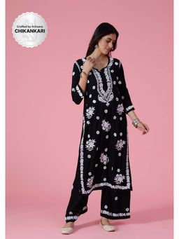 House of Chikankari - Chikankari Woven Kurta Set