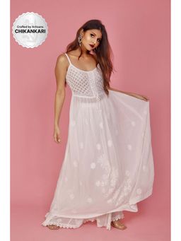 Label Aishwaryrika - LABEL AISHWARYRIKAa Tahiti Chikankari and Mukaish Anarkali Kurta