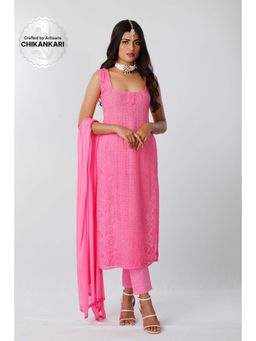 Label Aishwaryrika - Cosmopolitan Chikankari Kurta (Set of 3)