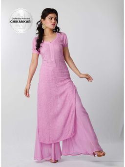 Label Aishwaryrika - Purple Ale Chikankari Kurta