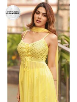 Label Aishwaryrika - Sugar Cookie Anarkali Chikankari Kurta