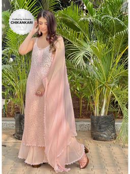 Label Aishwaryrika - Cora Chikankari Ombre Lace Strappy (Set of 3)