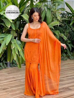 Label Aishwaryrika - Mabel Chikankari Gharara & kurta with Dupatta (Set of 3)