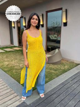 Label Aishwaryrika - Dandelion Ring Work Chikankari Kurta