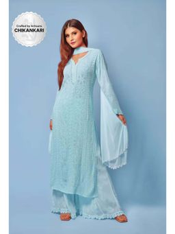 Label Aishwaryrika - Baby Blue Chikankari Kurta