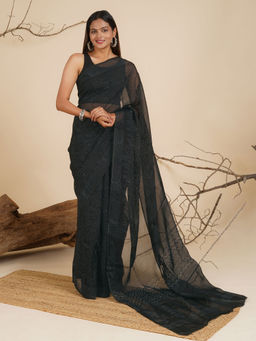 Teejh - Aviv Organza Saree with Unstitched Blouse
