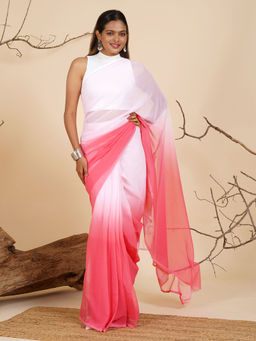 Teejh - Blossom Breeze Pre-Draped Saree with Unstitched Blouse