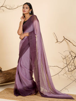 Teejh - Opulent Ombre Pre-Draped Saree with Unstitched Blouse