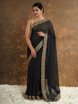 Teejh - Kalyani Georgette Saree with Unstitched Blouse