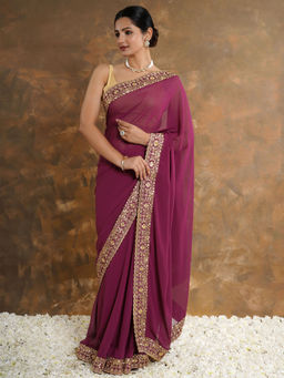 Teejh - Madhavi Georgette Saree with Unstitched Blouse