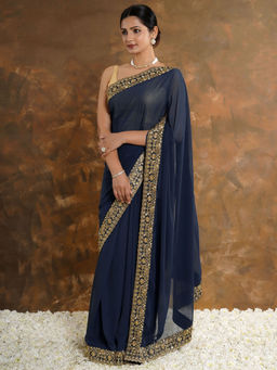 Teejh - Bhargavi Georgette Saree with Unstitched Blouse