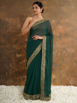 Teejh - Niharika Georgette Saree with Unstitched Blouse