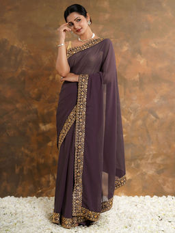 Teejh - Taruni Georgette Saree with Unstitched Blouse