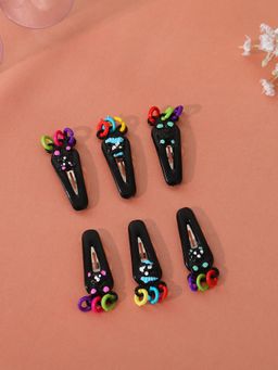 Estele - Multicolor Metal Simple Hair Tik-tak Clips for Women or Girl Pack of 6