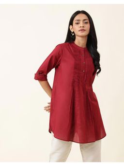 Fabindia - Maroon Cotton Flared Tunic