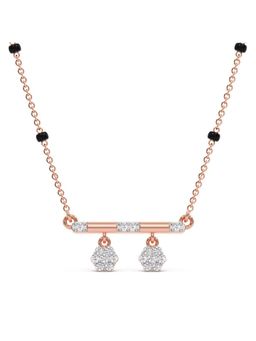 Candere by Kalyan Jewellers - 14K Rose Gold BIS Hallmark Diamond Trisha Mangalsutra Pendant with chain for women (2.64)