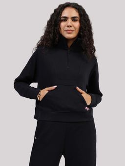 Blissclub - Women Black Zippered Pullover