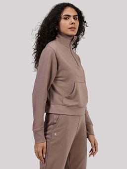 Blissclub - Women Brown Zippered Pullover