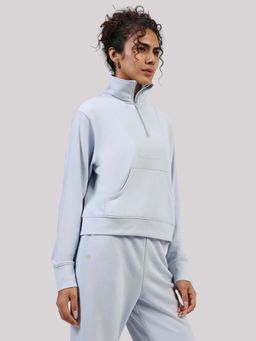 Blissclub - Women Blue Zippered Pullover