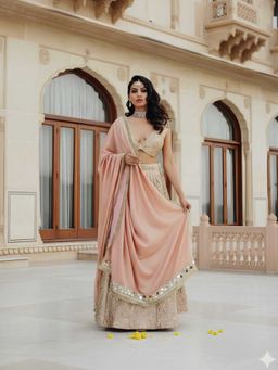 LABEL MAE - Gold Goddess Lehenga with Stitched Blouse and Dupatta