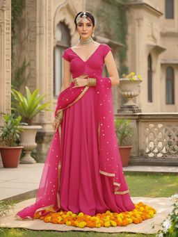 LABEL MAE - Pink Dream Lehenga with Stitched Blouse and Dupatta