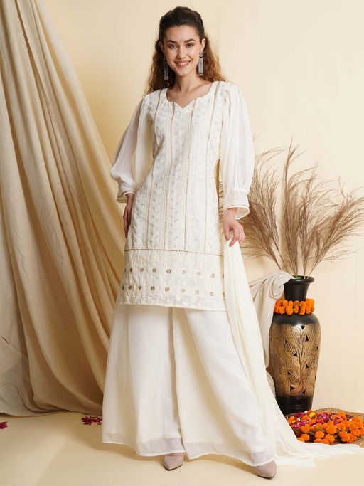 georgette embroidered dress material Turquoise Floral Embroidered Georgette Dress Material