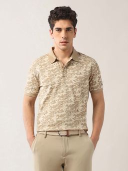 Arrow Sports - Beige Men's Printed Spring Sorbet Polo T-Shirt