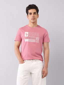U.S. Polo Assn. Denim Co. - Pink Men's Brand Printed Summer In Med T-Shirt