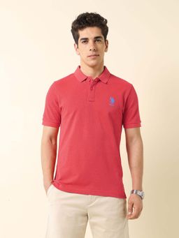 U.S. POLO ASSN. - Coral Men's Solid Core Polo T-Shirt