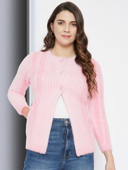 ZIGO - Ice Pink Hairy Short Cardigan