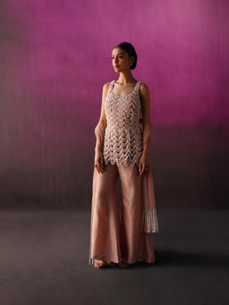 DRISHTI CHHABRAA - Dusty Pink Pearly Sharara (Set of 3)