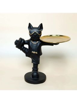 Smokey Cocktail - Playful Urban Dog Figurine- Black