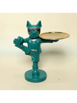 Smokey Cocktail - Playful Urban Dog Figurine- Green