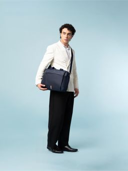 Tommy Hilfiger - Unisex Business Messenger Bag With Detachable Strap Samson - Navy Blue