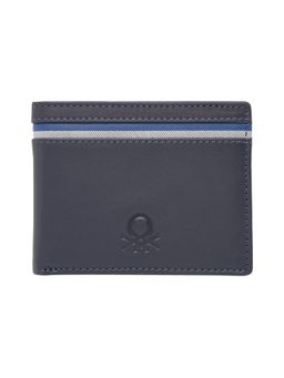 United Colors of Benetton - Mens Leather Slim Fold Wallet Wiltshire - Navy Blue