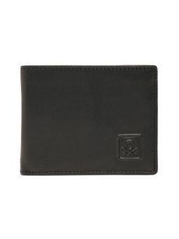 United Colors of Benetton - Mens Leather Global Coin Wallet Sleeve - Black