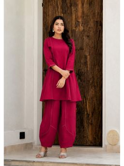 Aravalii - Red Minimal Cotton Co-Ord Set