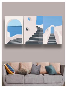 The Art House - Abstract Painting Multicolor (Set of 3) (60X30 Inches)