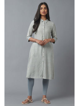 WISHFUL by W - Grey Checks Kurta