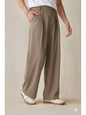 Buy BROADSTAR Beige Solid Tailored Fit Trouser (28)