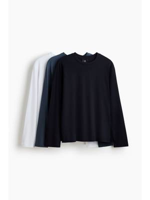Buy H&M Men 3-Pack Regular Fit Jersey T-Shirts (Multi-Color)