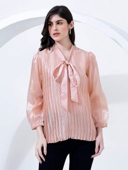 JUSTIN WHYTE - Fancy Pleated Peach Top