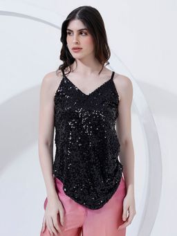 JUSTIN WHYTE - Embellished Black Cami Top