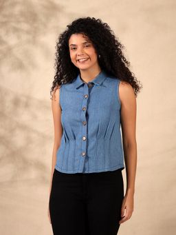 JUSTIN WHYTE - Denim Shirt Top