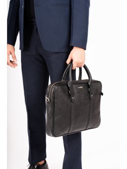 Eske - Griffin Unisex Laptop Briefcase, Upto 15 Inch (Black Saffiano)