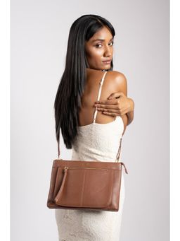 Eske - Sand Solid Shoulder Bag for Women