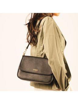 Eske - Odette Black Solid Vegan Leather Shoulder Bag