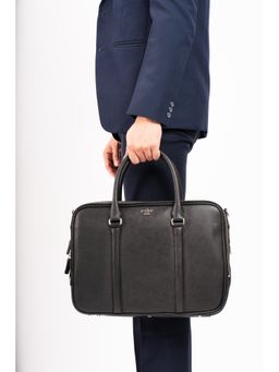 Eske - Unisex Marc 16 Brown Textured Leather Messenger Laptop Bag with Adjustable Strap