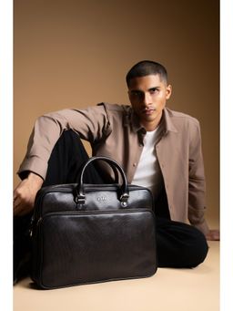 Eske - Unisex Cooper 16 Brown Textured Genuine Leather Office Messenger Laptop Bag Briefcase