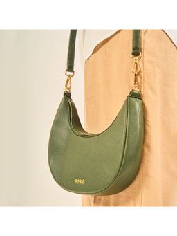 Eske - Snow Olive Solid Vegan Leather Hobo Bag